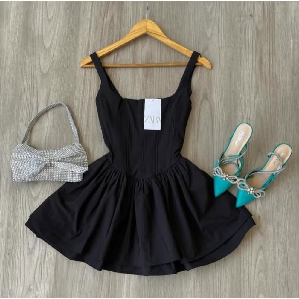 ZARA Blogger Fave A-Line Mini Dress 🖤 NWT | Size M - Picture 16 of 16